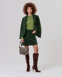 Surkana  Mini Skirt with Patch Pockets-Khaki 556TASS627