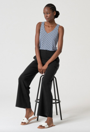 Surkana  Straight Pants With Waistband Detail-Black  515LIPO515