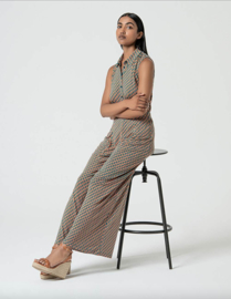 Surkana  Loose Pants With Front Pleat-Turquoise 525RYON515