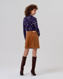 Surkana  Mini Skirt with Patch Pockets-Toffee 556TASS627