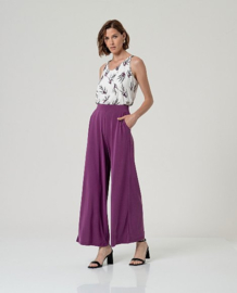 Surkana Wide Leg Pants-Purple  526BAMO018