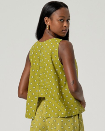 Surkana Sleeveless Roundneck Top-Green  526MIKA023