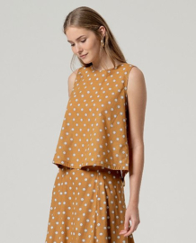 Surkana Sleeveless Roundneck Top-Camel  526MIKA023