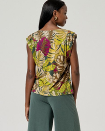 Surkana  Sleeveless Top With Draping-Green  526MILE013