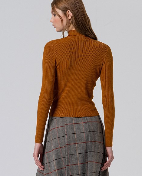 Surkana Ribbed Turtleneck Sweater Ocre 555LIZA239