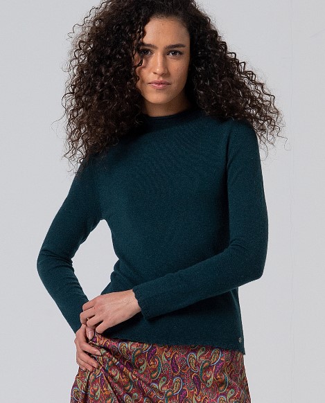 Surkana Fitted Turtleneck Sweater Bottle Green 555LITA237