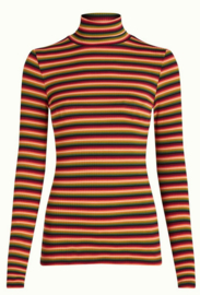 King Louie Rollneck Top Mimi Stripe -Cabernet Red