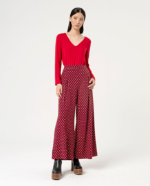 Surkana Wide Trousers with Darts Red 554MEVI515