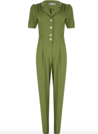 Very Cherry - Classic Jumpsuit Olive Gabardine