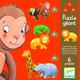 Djeco grote puzzel  - Marmoset & vrienden DJ07114