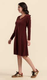 LaLamour-Sandra Dress- Rib Velour Chocolate