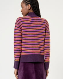 Surkana Striped Jumper Turtleneck Purple 564ALZE231