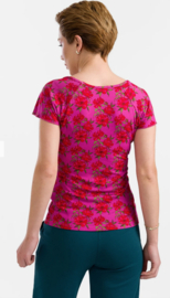 LaLamour-Butterfly Top-Fuchia Flowers