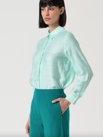 Surkana  Straight Pants With Waistband Detail-Emerald  515LIPO515