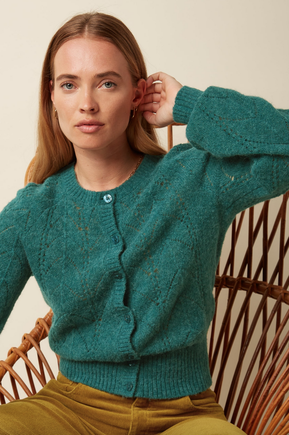 King Louie  Raglan Cardi Bernard-Spruced Green