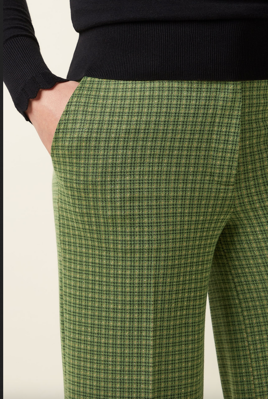 King Louie Frederica Pants-Ivy Check-Guacemole