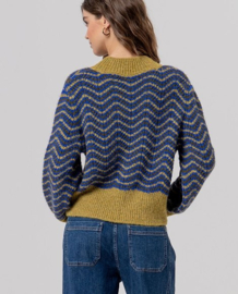 Surkana  Scalloped high Neck Sweater Green  566BUNO231