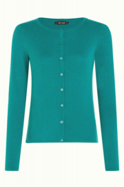 King Louie  Cardi roundneck Cocoon - Dark Aqua Green