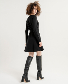 Surkana Short Dress With Fitted Waist Black 563ESRO715