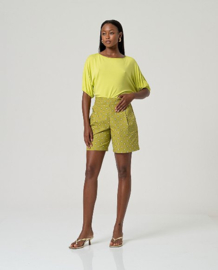 Surkana Pleated Shorts-Green  526MIKA522