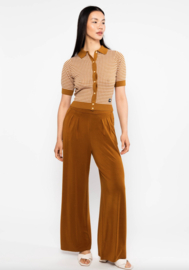 Blutsgeschwister Knitted Top-Petite Poloette-Mixed dots Rose Brown