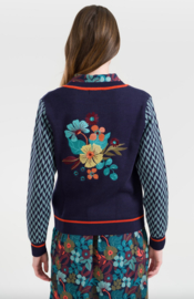 LaLamour-Knitwear Cardigan Slow Bloomer-Navy Peony