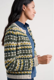 Seasalt  Dawson Pick Cadigan Fairisle zig zag Geo Alpine Galley Mix