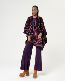 Surkana Short Fitted Cardigan with Roundneck Purple 554NEXU335