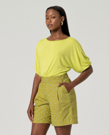 Surkana Pleated Shorts-Green  526MIKA522