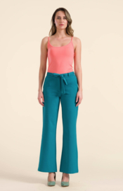 LaLamour-Sue Trousers-Petrol Blue