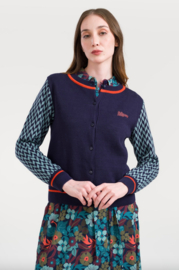 LaLamour-Knitwear Cardigan Slow Bloomer-Navy Peony