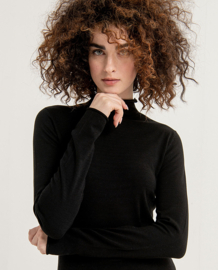 Surkana Midd-Length fitted sweater with Perkins Black 553ESSE237