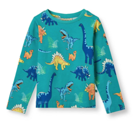Smafolk longsleeve with Dinosaurs Petrol