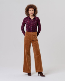 Surkana  Wide Leg Trousers with Patch Pockets-Toffee 556TASS523