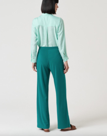 Surkana  Straight Pants With Waistband Detail-Emerald  515LIPO515