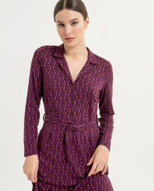 Surkana Long shirt Dress With Belt Purple 563ANBY715