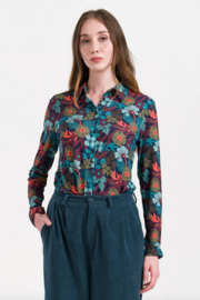 LaLamour-Sill Blouse Slow Bloomer-Navy Peony