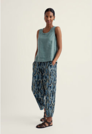 Seasalt Noweth Linen Cropped Trousers-Red Hot Poker Maritime
