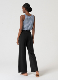 Surkana  Straight Pants With Waistband Detail-Black  515LIPO515
