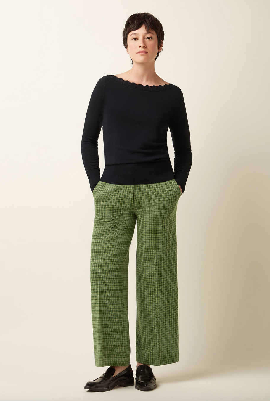 King Louie Frederica Pants-Ivy Check-Guacemole