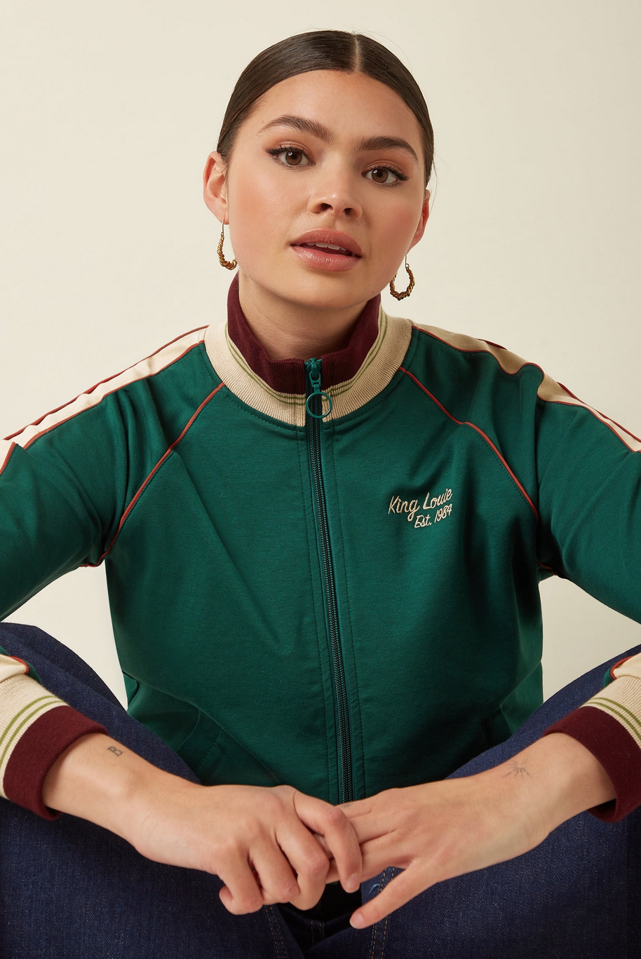 King Louie  Colorblock Coljack Daytona Sweat -Porto Red