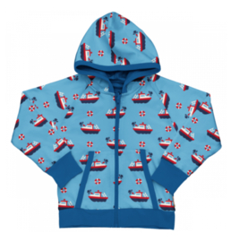 Maxomorra Cardigan Hood Reversible Fireboat