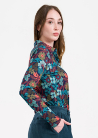 LaLamour-Sill Blouse Slow Bloomer-Navy Peony