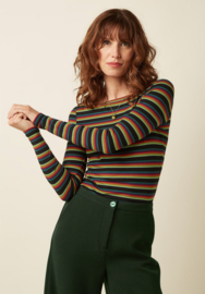 King Louie Lili  Top Lottie Stripe -Botanical Green