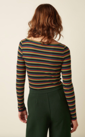 King Louie Lili  Top Lottie Stripe -Botanical Green