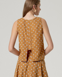 Surkana Sleeveless Roundneck Top-Camel  526MIKA023