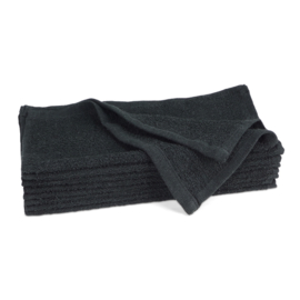 Gæstehåndklæder sort 30x30cm 100% bomuld - Treb SH