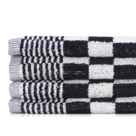 Handtuch Schwarz-Weiß-Block 52x55cm - Treb Towels