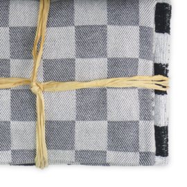Køkkensæt Sort 2x Håndklæde 50x50cm + 2x Viskestykke 65x65cm - Treb Towels