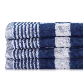 Handdoeken Blauw En Witte Blok 52x55cm Katoen - Treb Towels